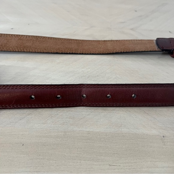 Brown Oiled Tanned Cowhide Leather Belt Gold-tone Solid Brass Buckle Men's 35-39 - Picture 7 of 9